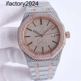 Ap Moissanite Mens Watches Automatic Vvs Silver Diamonds Pass Test Automatic Movement Vs Factory Handmade of 41mm with Diamondstudded Steel 904l Sapphire Wom