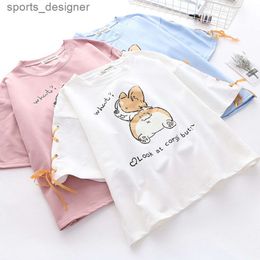 Kids t shirt t shirts Teenage Girls Tops Tees Cotton Round Neck Summer Solid''gg''I4PU