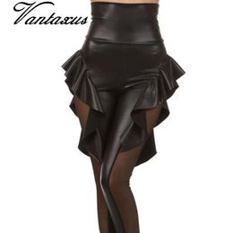 Capris High Waist Sexy Faux Leather Leggings Women Gothic Black Pant Nightclub Jumpsuit Lady Gril Punk Catsuit Party Pants