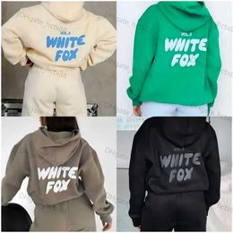Women's Tracksuits white fox hoodie tracksuit sets clothing set Women Spring Autumn Winter New Hoodie Set Fashionable Sporty Long Sleeved Pullover Hooded j7