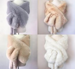2019 New Bridal Stick Wraps Colourful Faux Fur Shawl Women Winter Wrap For Girl Prom Cocktail Party Cheap In Stock2566412