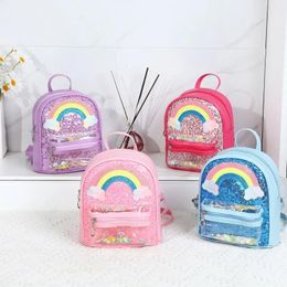 Bags Sequin Princess Rainbow Backpack Personalised Kindergarten Girls' School Bag New Cartoon Large Capacity Bag