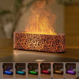 Humidifiers 2024 Newest RGB Lava Flame Aroma Diffuser Humidifier USB Desktop Simulation Light Aromatherapy Purifier Humidifier With 7 Colours YQ240122