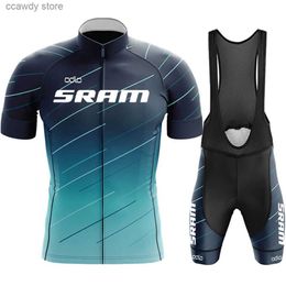 Men's Tracksuits Cycling Jersey Sets SRAM Team Clothing Bike 20D Shorts Ropa Ciclismo Quick Dry Mens Summer Maillot Culotte 2023H24122