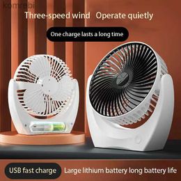 Electric Fans Portable USB Mini Charging Fan Handheld Silent Cooling Fan Air Cooler Three-speed Adjustable Desktop Fan Desktop Office BedroomL240122