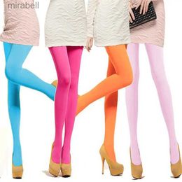 Socks Hosiery Women Candy Color Warm Sexy Tights 120D Velvet Seamless Pantyhose Spring Summer Large Elastic Long Stockings YQ240122