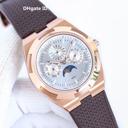 Luxury 4300V Pink Gold Mens Watch 1120 QP/1 Automatic Ultrathin Movment Sapphire Crystal Moon Phases Classic Wristwatch Waterproof 6 Colors