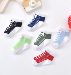 012 months baby socks sports lace Infant socks cotton boys girls Bow shoelace foot sox8432123