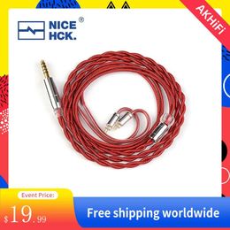Accessories NiceHCK RedAg 4N Pure Silver HiFi Earphone Coaxial Cable 3.5/2.5/4.4mm MMCX/QDC/0.78 2Pin for HOLA Zero KATO Aria LAN Cadenza