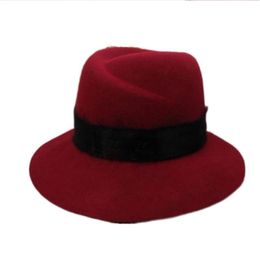Wide Brim Hats Designer Women's Top Hats Elegant Luxury Woollen Silk Woollen Fashion Caps Bucke Hat