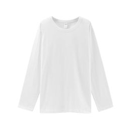 Women's Blouses Shirts Buy two and get one free, solid color long sleeve pure cotton base shirt warm all affordable hoodie shirt round neck men and women can wear YQ240122