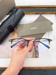 Designer Fashion glasses for women and men online store DITA MODEL:DTX535 Titanium metal mirror frame Transparent lens with gift box X91U