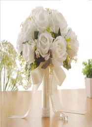 Elegant Rose Artificial Bridal Flowers Bride Bouquet Wedding Bouquet Crystals New Buque De Noiva8191449