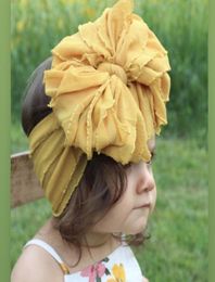 Cute Big Bow Hairband Baby Girls Toddler Kids Lace Elastic Headband Knotted Lace Turban Head Wraps Bowknot Hair Accessories7337532