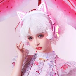 Headphones YOWU 3S Wireless Headphones APP Control RGB Lights Noise Reduction Girl Cat Gaming Headset Bluetooth Children's Birthday Gift