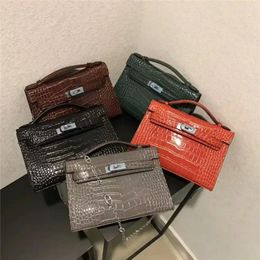 Evening Bags Crocodile Pattern Clutch Elegant Chain Small Bag Can Shoulder Crossbody Model Luxury Designer Handbags High Quality 2024
