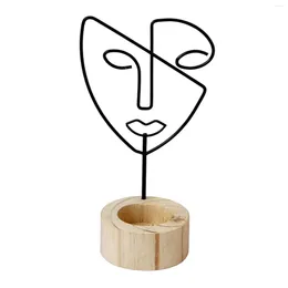 Candle Holders Tea Light Holder Abstract Face Statue Figurines Candleholder Decor Candlestick For Dining Table Mantel Livingroom