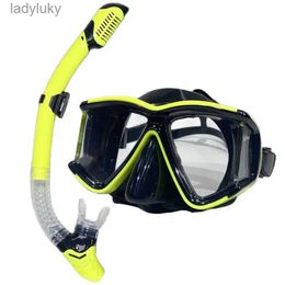 Diving Masks Ultra wide vision floating diving lung diving bag mask silicone skirt three mirror adult panorama full dry diving maskL240122