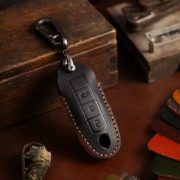 Genuine Leather Key Case Cover Car for Porsche Cayenne 718 958 Panamera 911 Macan