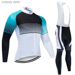 Men's Tracksuits Cycling Jersey Sets 2023 Retro Style New bike Team Long Sleeve Set Bicycle Cycle Clothing Maillot Racing Clothes 9d GelH24122