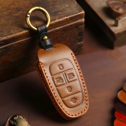 Car Key Case Cover Leather for Hyundai Tucson Staria Sonata Hybrid Nexo Nx4 Grand Santa Fe