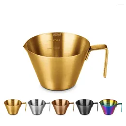 Coffee Pots 50-100ml Espresso Measuring Cup With Handle Stainless Steel V Shape Mouth S Pouring Kitchen Accessories