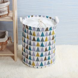 Fashion Print Laundry Basket with Drawstring Lining Portable Foldable Storage Bag Hamper for Kids Toys Dirty Clothes Basket 240118