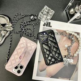 Luxury designer phone case word Chain phone case for iPhone 15 Pro Max Chain 13 12 15 14Plus 11Pro Max 12 13 14Pro Max XR XS XSMax PU Leather case 241222PE-3