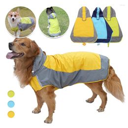 Dog Apparel Raincoat With Adjustable Belly Strap And Leash Hole Reflective Waterproof Slicker Rain Poncho Jacket For Medium Small Dogs