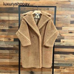 Top Maxmaras Teddy Bear Coat Womens Cashmere Coats Generation g 2024 New Autumnwinter m Home Camel Fur Particle Sheep Fleece Mid Length Co 5EUJ