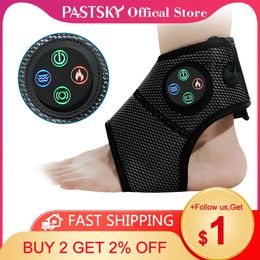 Smart Electric Ankle Massager Pressotherapy Air Pressure Foot Brace Heating Vibration Physiotherapy Pain Relief Pressotherapy 240119