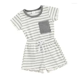 Clothing Sets Born Toddler Baby Girl Boy Summer Clothes Stripe Short Sleeve T-shirt Shorts 0 6 12 18 24 Months 3T