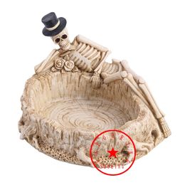 Latest Cool Resin Smoking Ashtray Innovative Art Skull Shape Desktop Tobacco Cigarette Tips Support Portable Container Bracket Holder Soot Ash Ashtrays