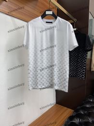 xinxinbuy 2024 Men designer Tee t shirt Gradient letter printing 1854 women cotton black white Grey red M-2XL