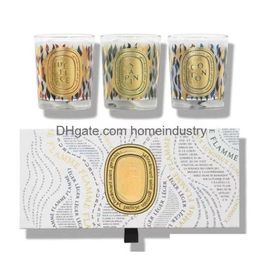 Candles Candles New 2024 190G Scented Candle Including Box Dip Colllection Bougie Pare Home Decoration Collection Item Gift Drop Deliv Dh8Go