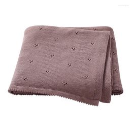 Blankets Born Birth Soft Comfortable Knit Infant Boys Girls Cotton Stroller Basket Sleep Cover Stuff 100 80cm Decoration Gift