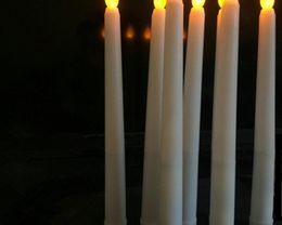 30pcs 11quotLed battery operated flickering flameless Ivory taper candle lamp Stick candle Wedding Home table decor 28cmHAmbe5913498