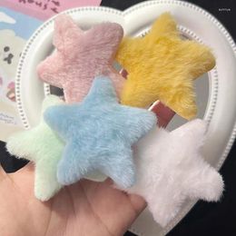 Hair Accessories Sweet Plush Furry Solid Colour Star Hairpin For Girl Kids Cute Kawaii Fairy Big Fashion