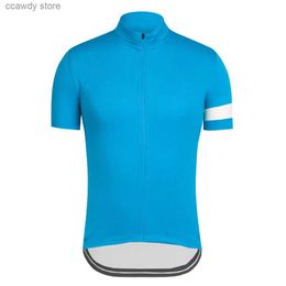 Men's T-Shirts Cycling Shirts Tops Mens Short Sleeve Jersey Pure Blue Ropa Ciclismo Road Racing Cycle Clothes Mtb Bike Clothing Can Add A NameH24122