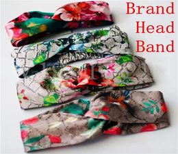 Brand Designer 100 Silk Cross Headband Women Girl Elastic Hair bands Retro Turban Headwraps Gifts Flowers Hummingbird Orchid fast5169601