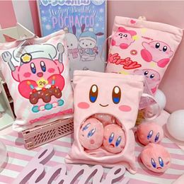 Cartoon Kirby Pudding Bag Action Figure Children's Bedroom Toy Storage Bag Grab Doll Claw Machine Plush Doll 2 Styles