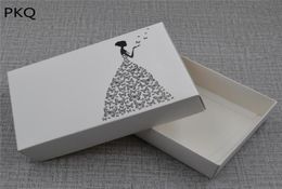 10pcs White Paper Wedding Gift Box Bride Printed Cardboard Paper Packing Box Wedding Dress Jewellery Clothing Package2672716