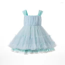 Girl Dresses MODX Spanish Blue Dress For Baby Girls Kids Sequins Lace Bow Ball Gowns Children Holiday Toddlers Lolita Vestidos