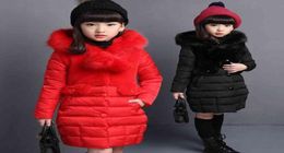 Winter Girls Jackets Fashion Fur Collar Kid039s Outerwear Coat Clothes Long Design Toddler Children Down Parkas 2105081181209