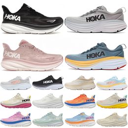 Hokas Womens Hoka Bondi Clifton Wide 8 9 Running Shoes One Mens Trainers Free People Carbon Triple Black On White Cloud Jogging Athletic Sneakers big size 46 47 13