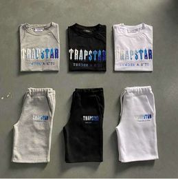 Men's Trapstar T Shirt Set Letter Embroidered Tracksuit Short Sleeve Plush ShortsMotion current 581