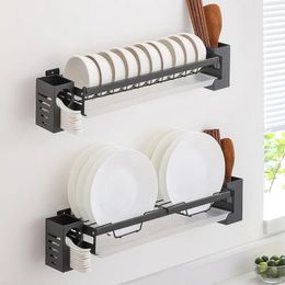 Kitchen Dish Drain Rack Organisers Spice Holder Home Cooking Utilities Condiments Storage Wall Mounted Drying Modern Household 240118