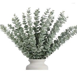 Decorative Flowers 10pcs Artificial Eucalyptus Leaves Fake Plants Leaf Branches Wedding Decoration DIY Home Decor Table Centrepieces