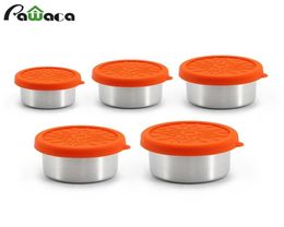 Leak Proof Stainless Steel Lunch Food Containers Fresh Box Metal Snack Salad Containers Sealing Bento Box with Silicone Lids 201015462327