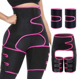 Tactical Waist Trainer 3in1 Thigh Trimmers with BuLifter Body Shaper Arm Belt For Waist Support Sport Workout Sweat Bands18282096